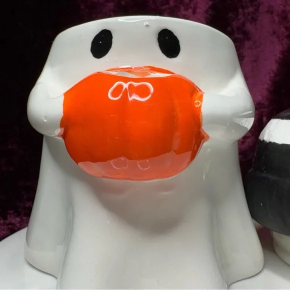 Madison House Halloween Ghost Boo Candle w/Fuzzy Pom Pom Hat&Mini Pumpkin Candle - Picture 9 of 12